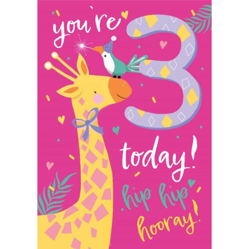 Picture of YOURE 3 TODAY HIP HIP HOORAY